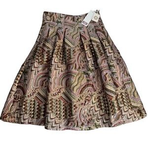 NWT Etcetera Quilted Metallic A-Line Skirt